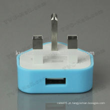 Universal Travel 220v adaptador de 3 pinos para plug uk com conector fêmea USB